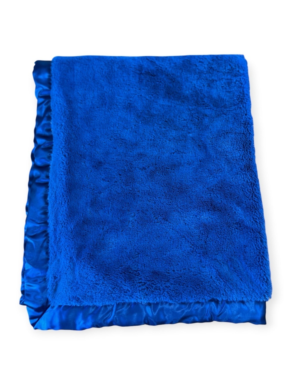 Cloud Island Dark Navy Blue Plush Satin Trim Soft Baby Crib Blanket